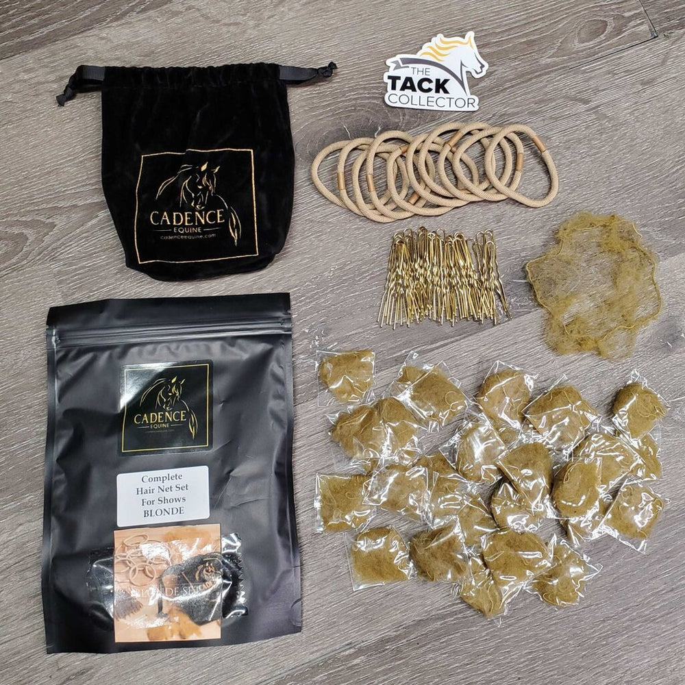 Complete Hair Net Set: net, u-pins, elastics, bag *new