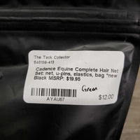 Complete Hair Net Set: net, u-pins, elastics, bag *new
