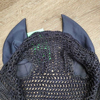 Crochet Fly Veil Ear Bonnet *gc, snag/frays, piping: frays, rubs & threads, older
