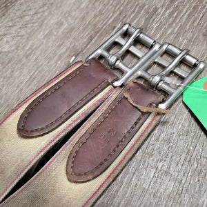 Lg Belly Girth, 2x els, strap *gc/fair, clean, stains, rips, NO D Ring, thin/holey elastics, edges: rough & rubs, older