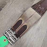 Lg Belly Girth, 2x els, strap *gc/fair, clean, stains, rips, NO D Ring, thin/holey elastics, edges: rough & rubs, older
