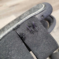 Pr Open Front Boots, velcro *gc, scuffs, dirt, scrapes, rubs, faded, hair, 1 squished, stretched/popped elastic
