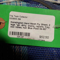 Hard Mesh Fly Sheet, 2 legs *gc, dirty, stains, repairs, fray, mnr holes, hair