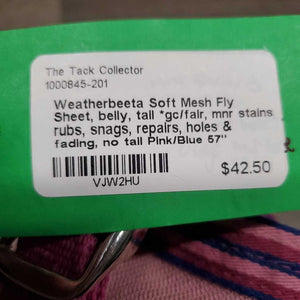 Soft Mesh Fly Sheet, belly, tail *gc/fair, mnr stains, rubs, snags, repairs, holes & fading, no tail