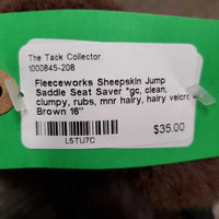 Sheepskin Jump Saddle Seat Saver *gc, clean, clumpy, rubs, mnr hairy, hairy velcro
