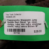 Sheepskin Jump Saddle Seat Saver *gc, clean, clumpy, rubs, mnr hairy, stretched elastic, hairy velcro
