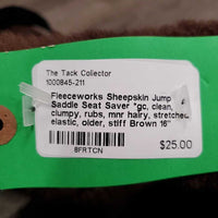 Sheepskin Jump Saddle Seat Saver *gc, clean, clumpy, rubs, mnr hairy, stretched elastic, older, stiff
