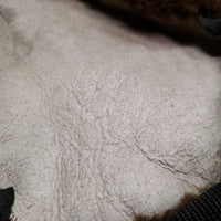 Sheepskin Jump Saddle Seat Saver *gc, clean, clumpy, rubs, mnr hairy, stretched elastic, older, stiff

