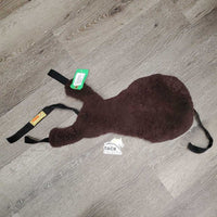Sheepskin Jump Saddle Seat Saver *gc, clean, clumpy, rubs, mnr hairy, stretched elastic, older, stiff
