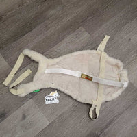 Sheepskin Jump Saddle Seat Saver *gc, clean, clumpy, rubs, mnr hairy, stretched elastic, older, stiff
