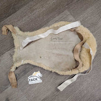 Sheepskin Jump Saddle Seat Saver *gc, clean, clumpy, rubs, mnr hairy, stretched elastic, older, stiff
