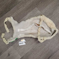 Sheepskin Jump Saddle Seat Saver *gc, clean, clumpy, rubs, mnr hairy, stretched elastic, older, stiff
