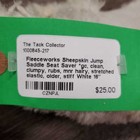 Sheepskin Jump Saddle Seat Saver *gc, clean, clumpy, rubs, mnr hairy, stretched elastic, older, stiff
