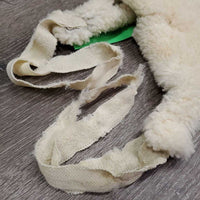 Sheepskin Jump Saddle Seat Saver *gc/fair, clean, clumpy, rubs, mnr hairy, v.frayed & stretched elastic, older, stiff
