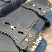 Pr Open Front Boots, Velcro, bling *gc, dirty, stains, scrapes, stains, hair, 1 squished
