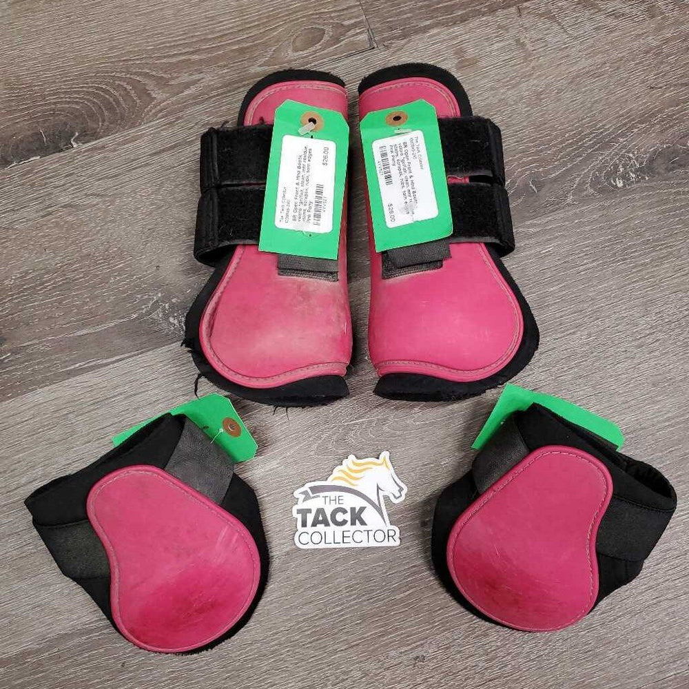 Open Front & Hind Boots, velcro *gc/fair, clean, mnr residue, stains, scrapes, rubs, torn edges