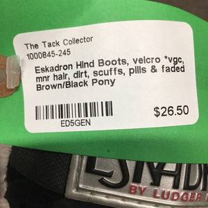 Hind Boots, velcro *vgc, mnr hair, dirt, scuffs, pills & faded
