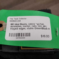 Hind Boots, velcro *gc/fair, scratches, marker, rubs, mnr dirt, frayed edges, stains
