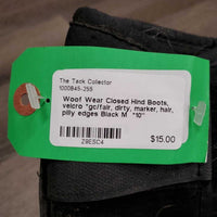 Closed Hind Boots, velcro *gc/fair, dirty, marker, hair, pilly edges
