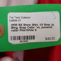 SS Show Shirt, 1/3 Snap Up, Bling, Snap Collar *xc, puckered collar