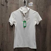 SS Show Shirt, 1/3 Bling Button up *gc, dents?, peeling logo, seam puckers, older
