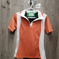 SS Show Shirt, 1/4 Snap up *gc, dingy, v.pilly collar, puckers, stains
