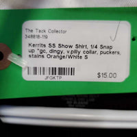 SS Show Shirt, 1/4 Snap up *gc, dingy, v.pilly collar, puckers, stains