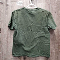 SS T Shirt "Eagle Feather Riding" *gc, mnr stain & faded, cracks
