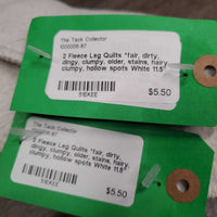 2 Fleece Leg Quilts *fair, dirty, dingy, clumpy, older, stains, hairy, clumpy, hollow spots
