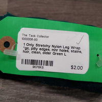 1 Only Stretchy Nylon Leg Wrap *gc, pilly edges, mnr holes, stains, hair, clean, older
