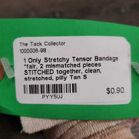 1 Only Stretchy Tensor Bandage *fair, 2 mismatched pieces STITCHED together, clean, stretched, pilly