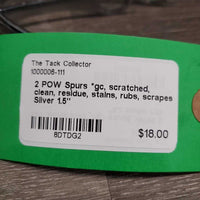 2 POW Spurs *gc, scratched, clean, residue, stains, rubs, scrapes
