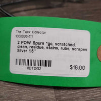 2 POW Spurs *gc, scratched, clean, residue, stains, rubs, scrapes
