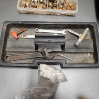 Cork Kit: Box, 2 Taps, 3 wrenches, cork plugs, nail, 95 Assorted Corks *gc/fair, dirty, rusty
