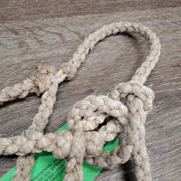 Narrow Braided Rope Halter, attach narrow Nylon Lead Rope *gc, rubs, dirty, dingy, stains, rubs, frays, snags