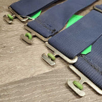 2x Nylon Blanket Straps, 2x "T Bar" Ends, adj *vgc, clean, mnr rust