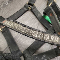 Thick Nylon Halter, attach Nylon Lead Rope "Paisanito & Polo Farm" *fair, rubs, dirty, dingy, rusty, hair