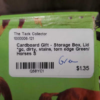 Cardboard Gift - Storage Box, Lid *gc, dirty, stains, torn edge