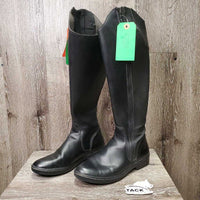 Synthetic Leather & Elastic Dress Boots, Zips *xc/vgc, clean, mnr dust, stains, creased & stretched elastics, pilly inside