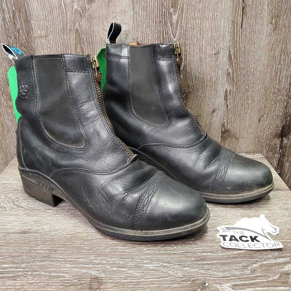 Pr Paddock Boots, Zips *gc/vgc, scrapes, rubs, clean, mnr film, v.curled & faded tongue