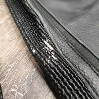 Pr Soft Suede & Leather Half Chaps *gc, clean, rubs, frayed edges, threads, faded, older
