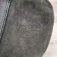 Pr Soft Suede & Leather Half Chaps *gc, clean, rubs, frayed edges, threads, faded, older