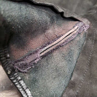 Pr Soft Suede & Leather Half Chaps *gc, clean, rubs, frayed edges, threads, faded, older
