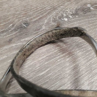 Pr POW Spurs, Thick Narrow Leather Spur Straps *vgc, clean, mnr scratches, straps: stiff, mnr dirt, scrapes, mismatchedcracks