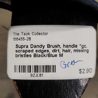 Dandy Brush, handle *gc, scraped edges, dirt, hair, missing bristles
