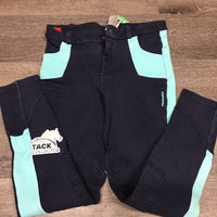 JUNIORS Hvy Cotton Breeches, adjustable waist *gc, faded, rubs, unstitched
