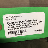 Euro Seat Breeches *gc, mnr rubs, faded & pills, seam puckers, faded & seat: seam stains/marks
