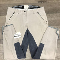 Full Seat Breeches *gc/fair, seat rubs & pills, snag, seam puckers, faded edges, loose waist buckle