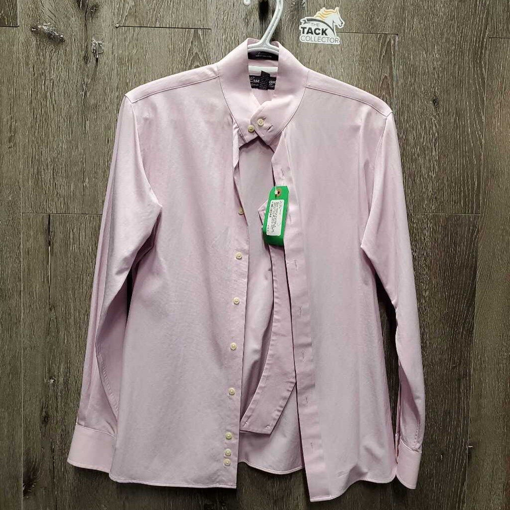 LS Show Shirt, 2x Button Collars *gc, seam puckers, pit stains, deodorant sparkles, older
