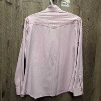 LS Show Shirt, 2x Button Collars *gc, seam puckers, pit stains, deodorant sparkles, older
